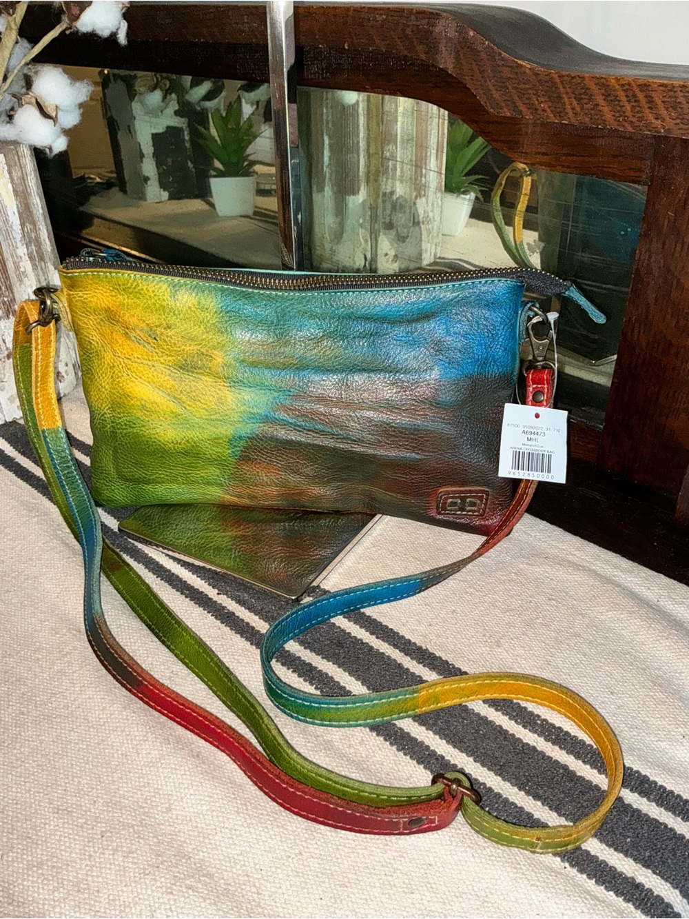 NWT Bed Stu Arena Crossbody Clutch Shoulder Bag Monarch Lux Red Blue Yellow